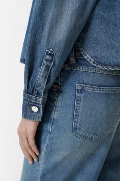 Closed Short denim shirt Mid blue Online