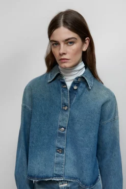Closed Short denim shirt Mid blue Online
