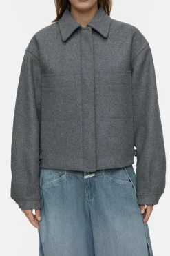 Closed Short jacket in wool mix Dark grey melange Best