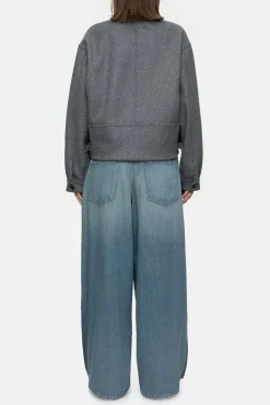 Closed Short jacket in wool mix Dark grey melange Best