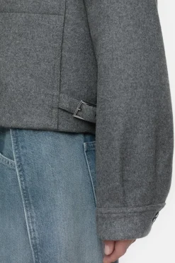 Closed Short jacket in wool mix Dark grey melange Best