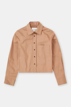 Closed Short poplin shirt blouse Biscotti brown New