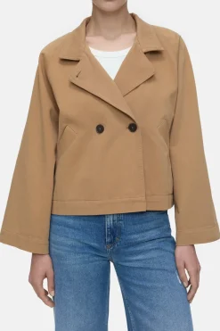 Closed Short trench jacket Biscotti brown Hot