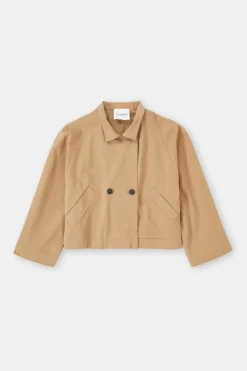 Closed Short trench jacket Biscotti brown Hot