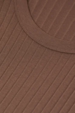 Closed Short-sleeved shirt in cotton blend Cacao brown Sale