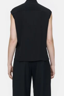 Closed Silk top with scarf Black Best