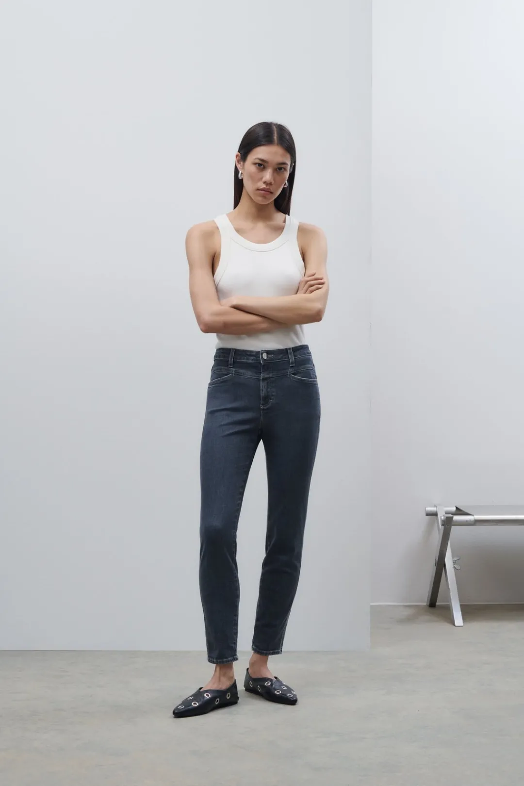 Closed Skinny Jeans - Style Name Skinny Pusher Mid grey Discount