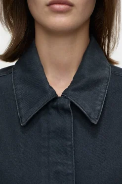 Closed Slim-fit denim overshirt Dark grey New