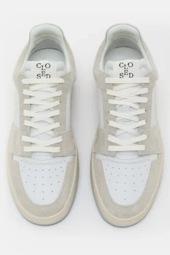 Closed Sneaker low made from leather Oyster grey Hot