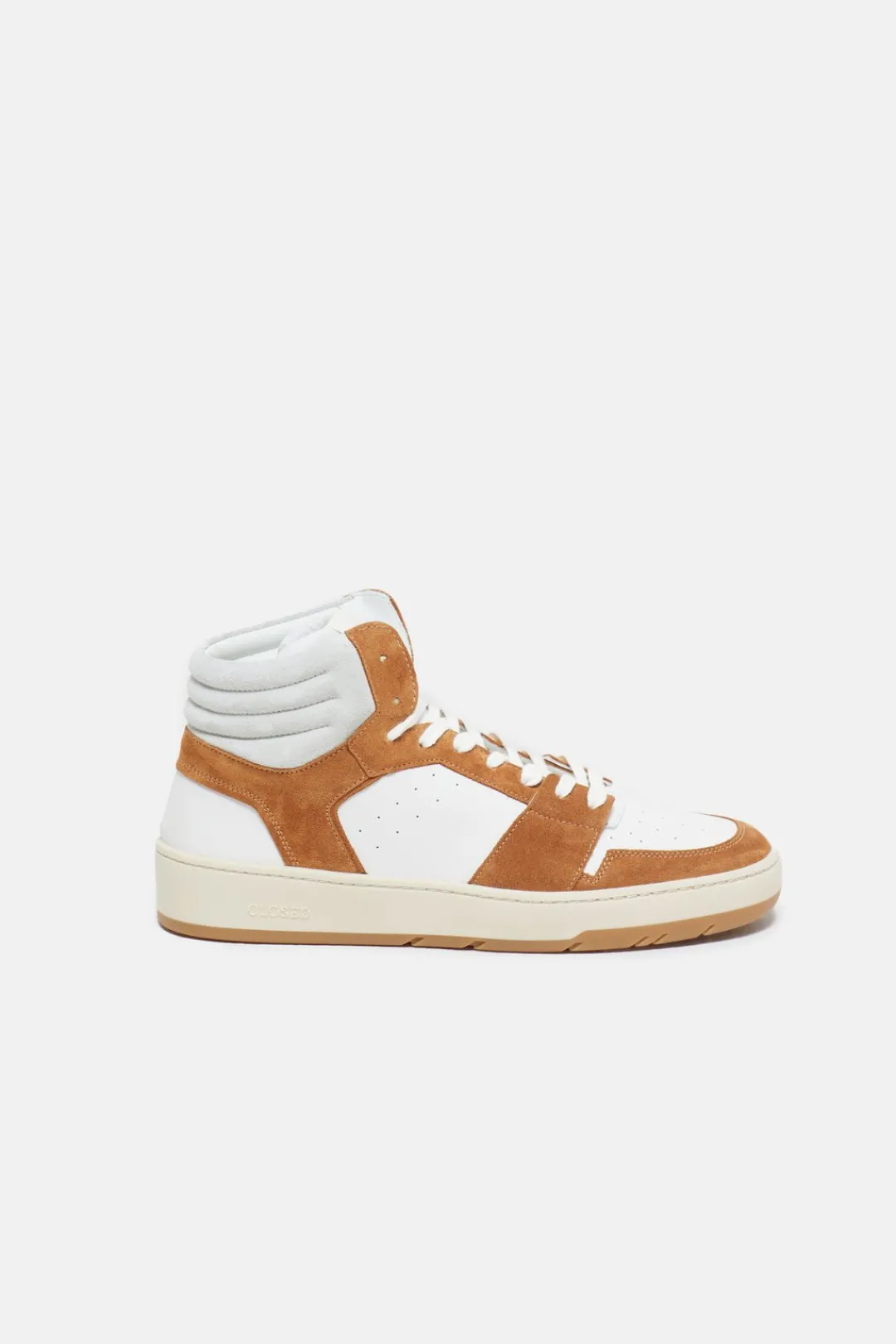 Closed Sneakers High made from leather Tullamore brown Clearance
