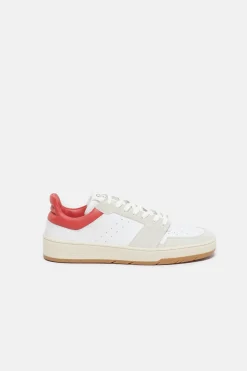 Closed Sneakers Low made from leather Hibiscus red Sale