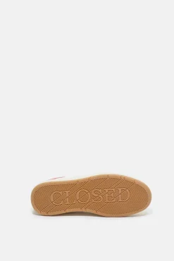 Closed Sneakers Low made from leather Hibiscus red Sale
