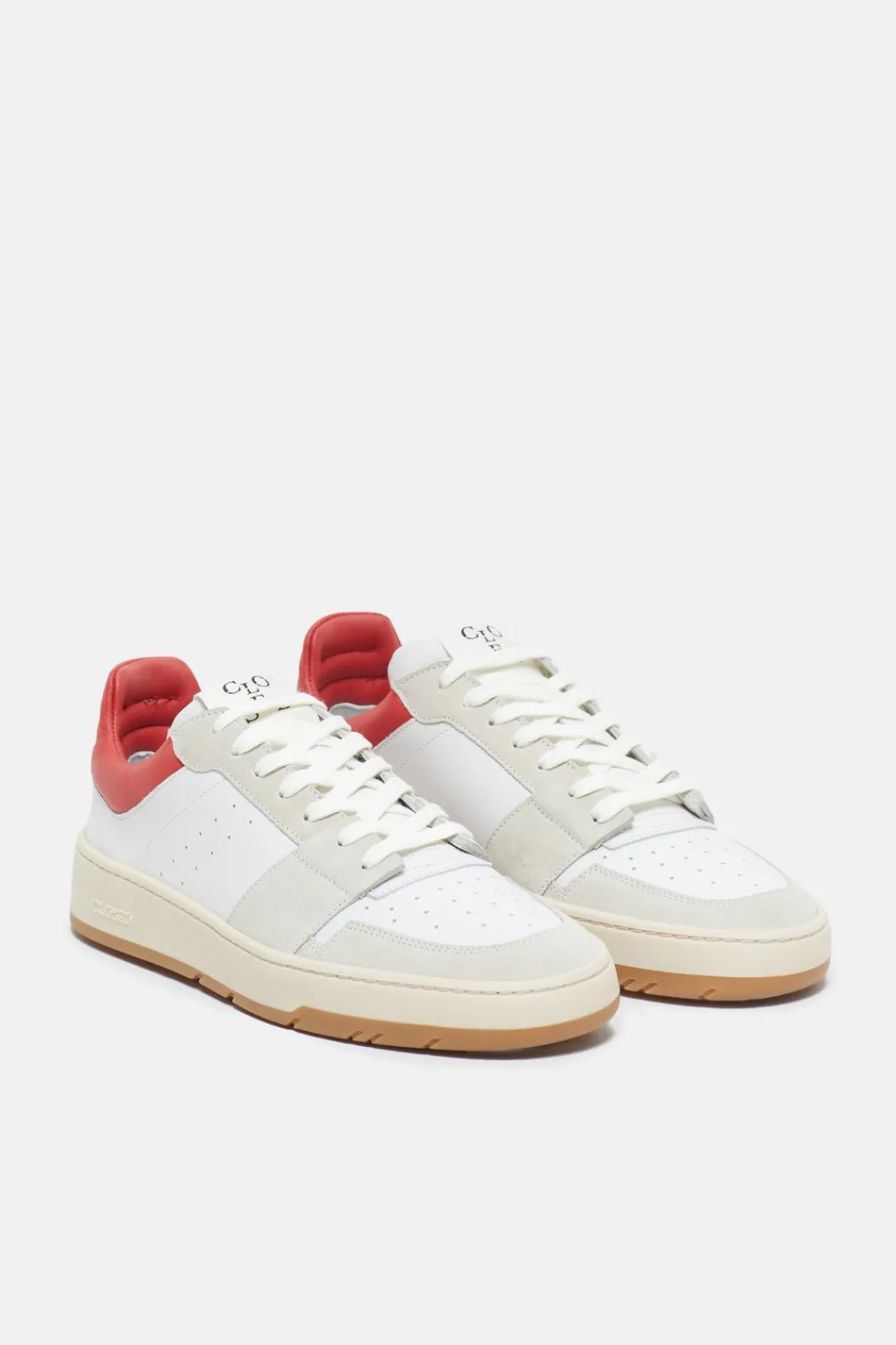 Closed Sneakers Low made from leather Hibiscus red Sale