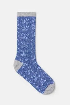Closed Socks with monogram Lake blue