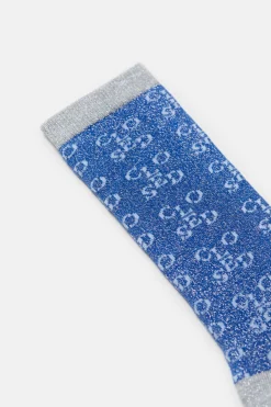 Closed Socks with monogram Lake blue
