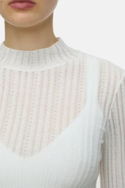 Closed Stand-up collar longsleeve Ivory Clearance