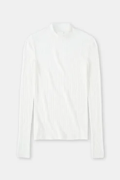 Closed Stand-up collar longsleeve Ivory Clearance