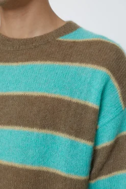 Closed Striped Knit Sweater glazed green New