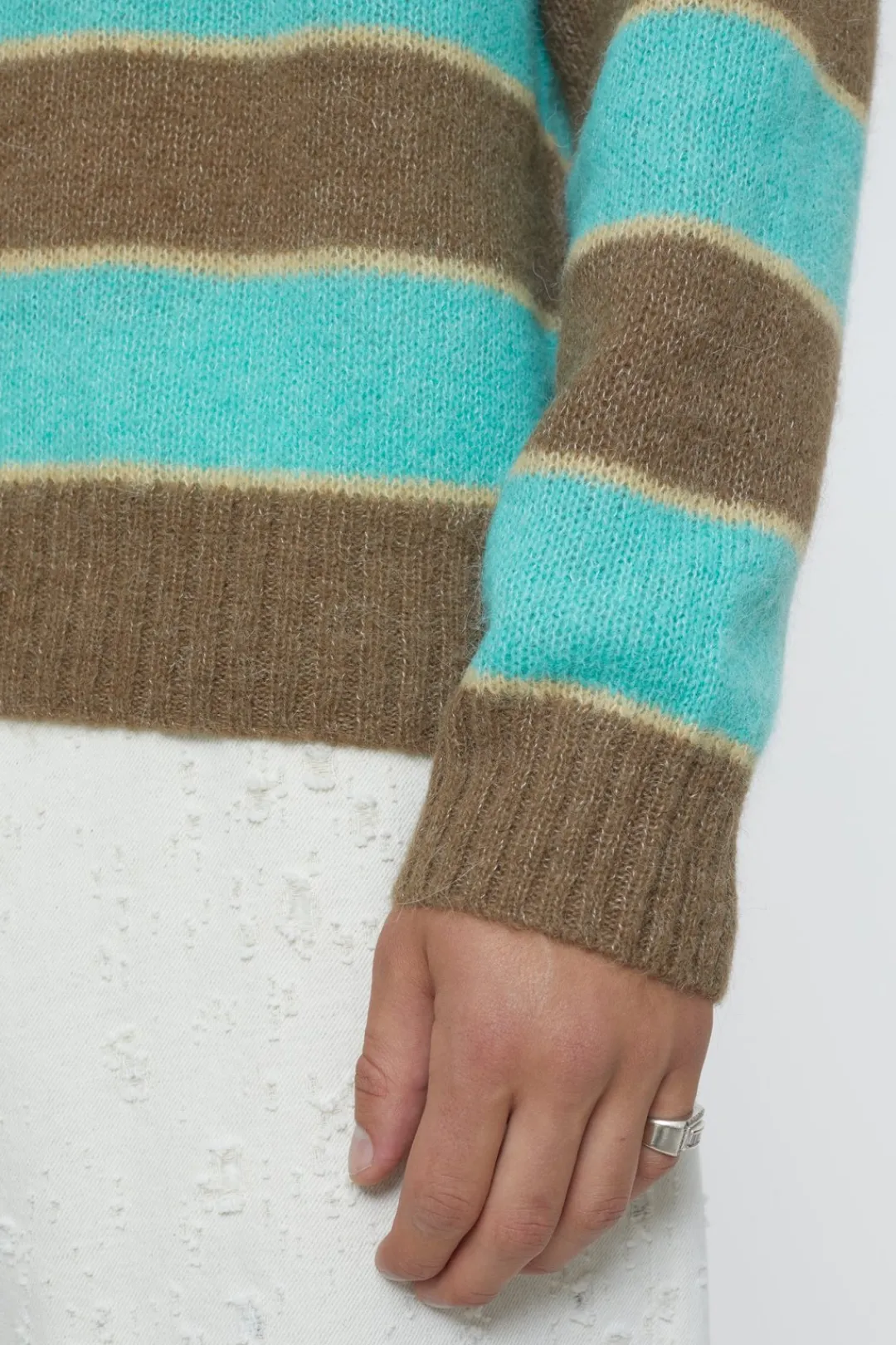 Closed Striped Knit Sweater glazed green New