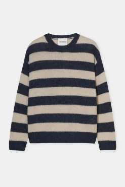 Closed Striped knitted jumper Smokey blue Clearance