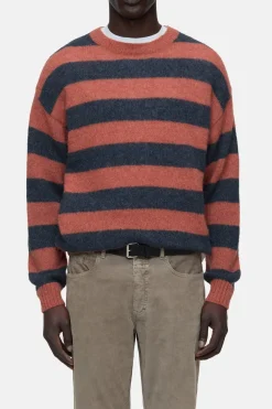 Closed Striped knitted jumper Red clay Outlet