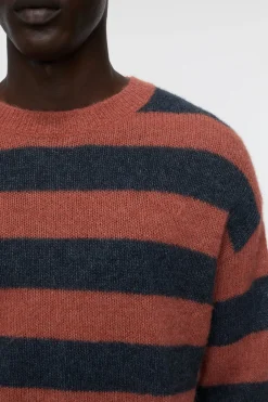 Closed Striped knitted jumper Red clay Outlet