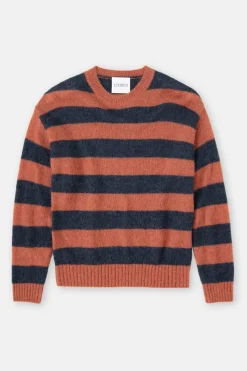 Closed Striped knitted jumper Red clay Outlet