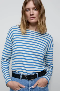 Closed Striped longsleeve Lake blue Best