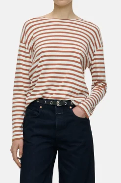 Closed Striped longsleeve Ferro brown Outlet