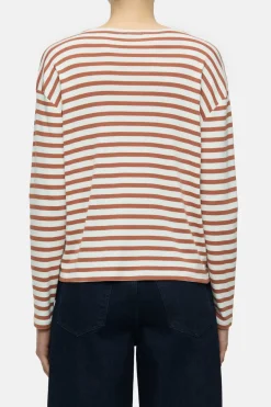 Closed Striped longsleeve Ferro brown Outlet