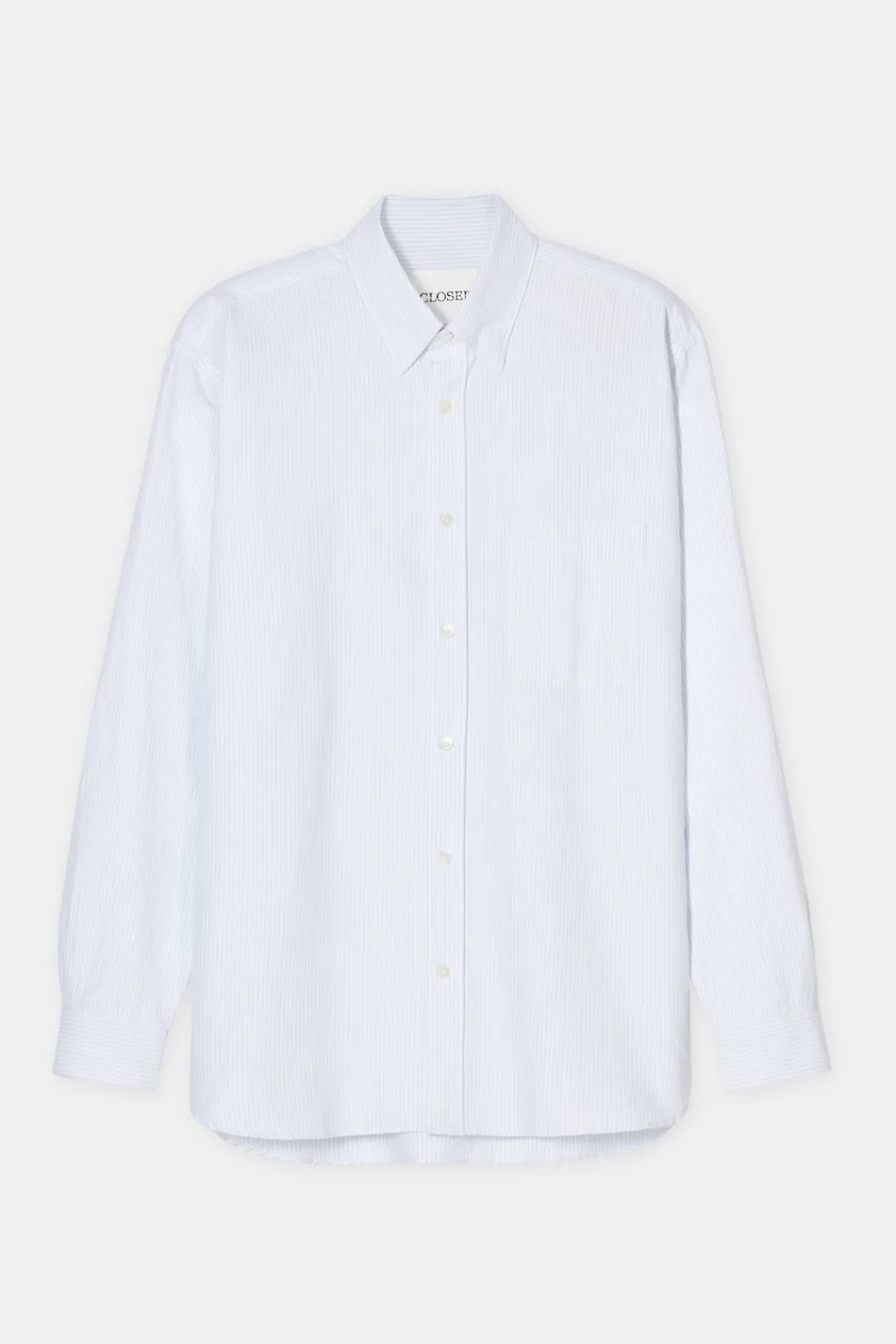 Closed Striped Oxford shirt Light sky blue Discount