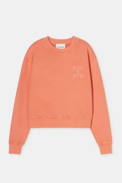 Closed Sweatshirt made from organic cotton Pumpkin orange New
