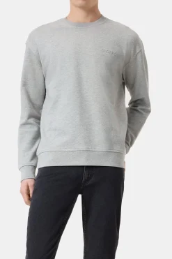 Closed Sweatshirt made from pure organic cotton Light grey melange Hot