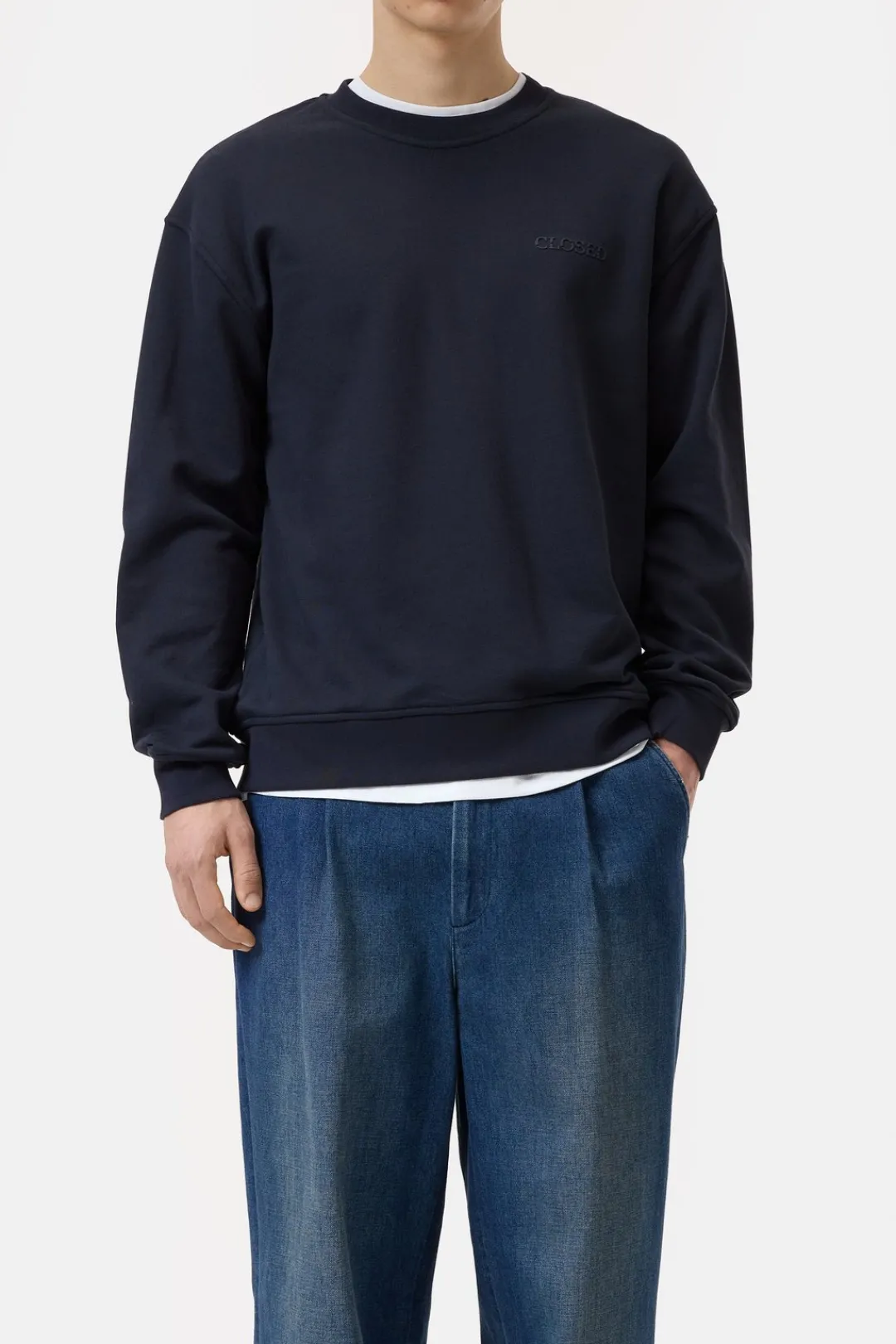 Closed Sweatshirt made from pure organic cotton Dark night Online