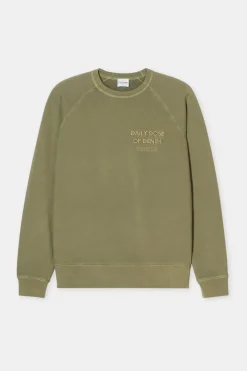 Closed Sweatshirt made from pure organic cotton Herbal green Hot