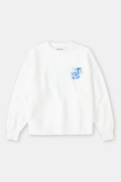 Closed Sweatshirt with artwork Ivory New
