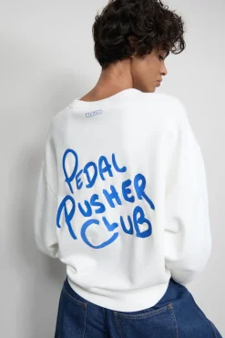 Closed Sweatshirt with artwork Ivory New