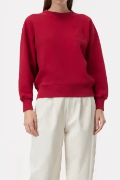 Closed Sweatshirt with Logo Chili pepper red