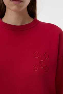 Closed Sweatshirt with Logo Chili pepper red