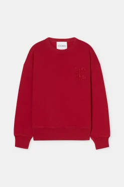 Closed Sweatshirt with Logo Chili pepper red