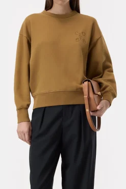 Closed Sweatshirt with Logo Tullamore brown Discount