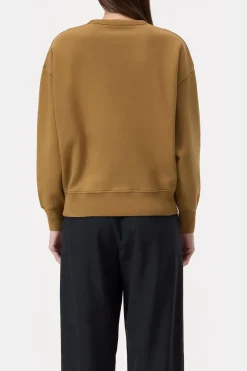 Closed Sweatshirt with Logo Tullamore brown Discount