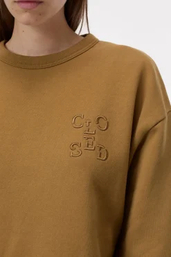 Closed Sweatshirt with Logo Tullamore brown Discount