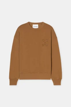 Closed Sweatshirt with Logo Tullamore brown Discount