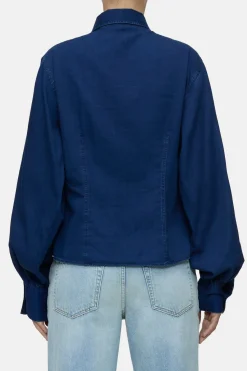 Closed Tailored cotton blouse Dark blue Online
