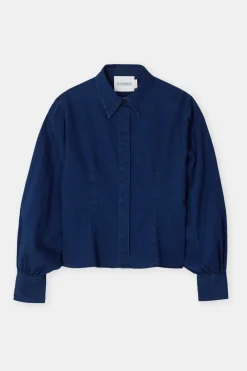 Closed Tailored cotton blouse Dark blue Online