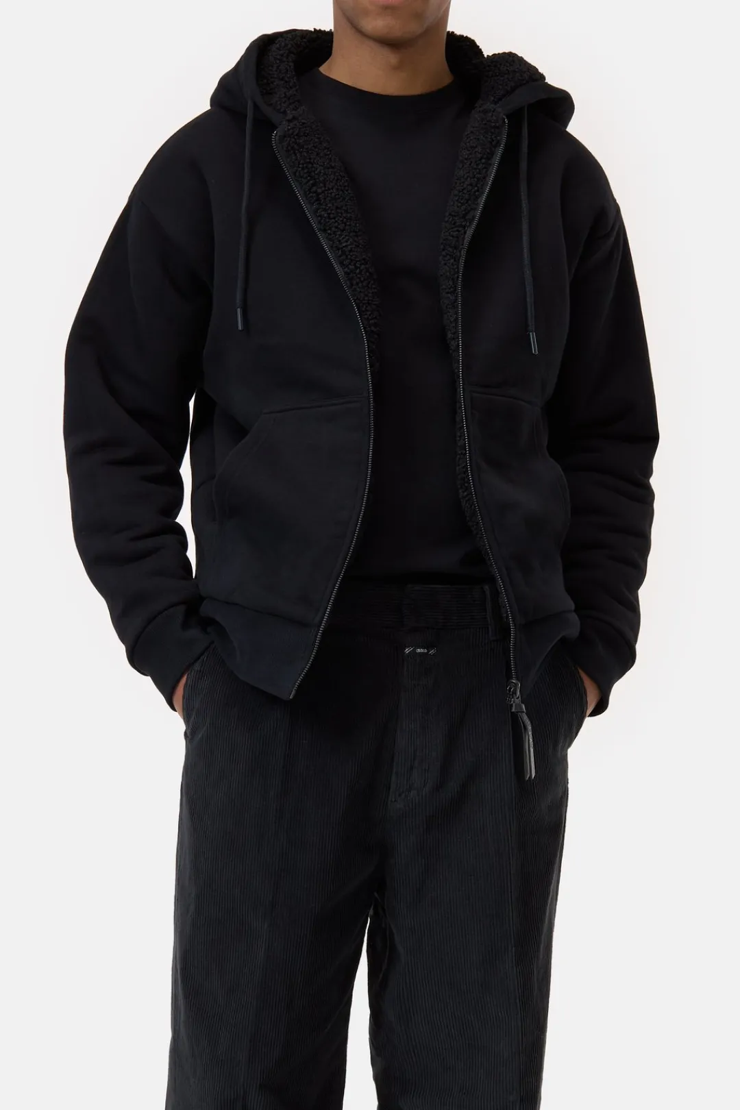 Closed Teddy Lined Hoodie Black
