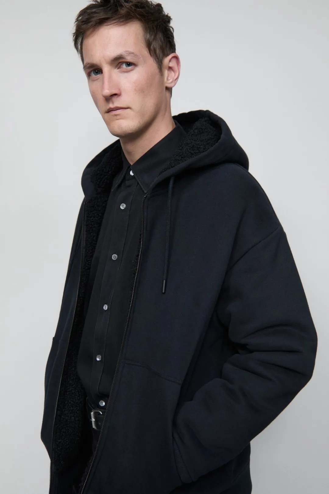 Closed Teddy Lined Hoodie Black