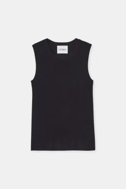 Closed Top made from organic wool and silk Black Outlet