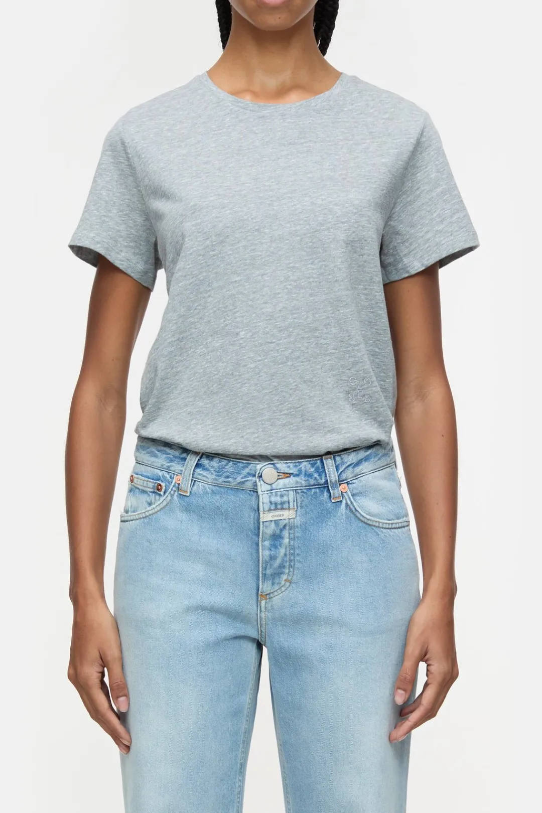 Closed T-shirt in melange look Light grey melange Discount